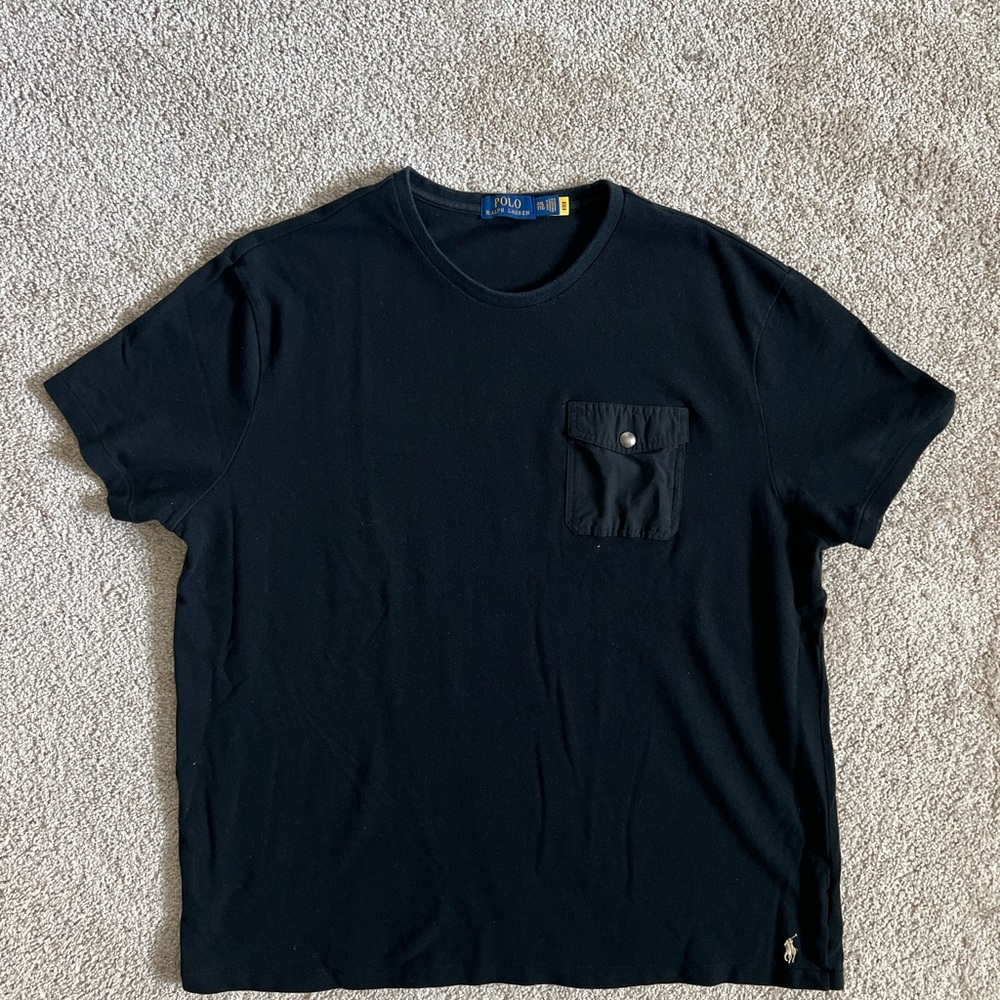 Ralph Lauren Black Short Sleeve Tee with Pocket